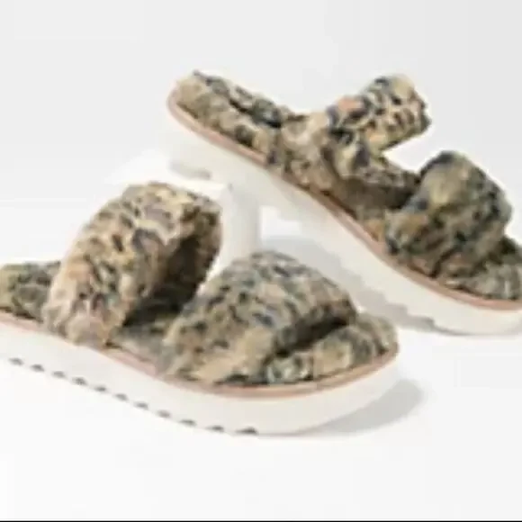 Koolaburra by UGG Faux-Fur Slide Sandals Cheetah Size 9 - Picture 11 of 11